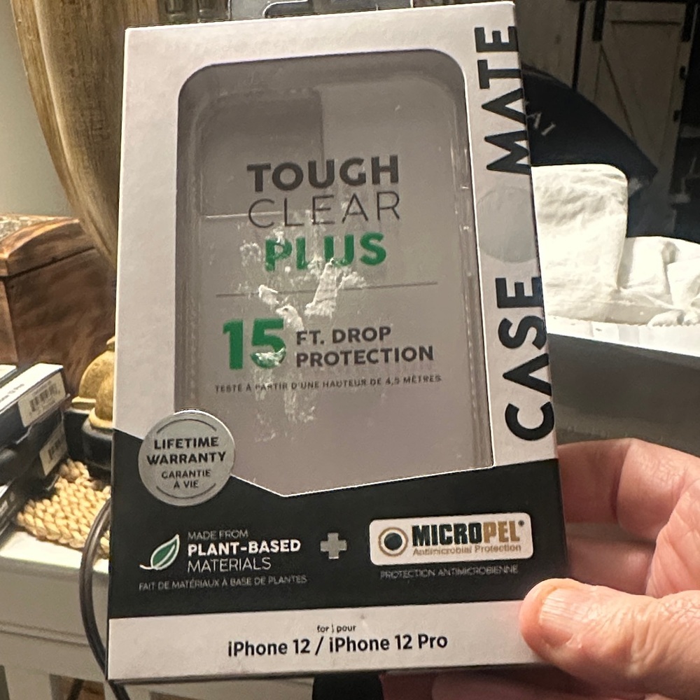 Case-Mate Tough Clear Plus iPhone 12/12 Pro Case with Green Accents